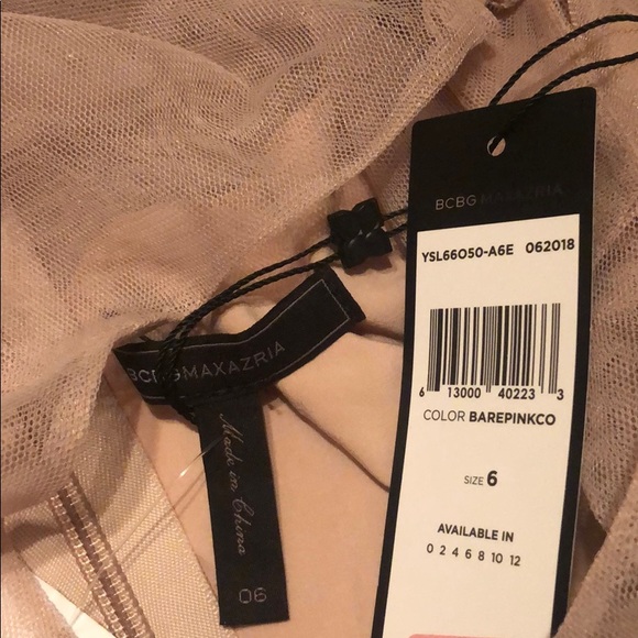 BCBGMAXAZRIA Bare Pink maxi dress, size 6,new - Picture 3 of 6